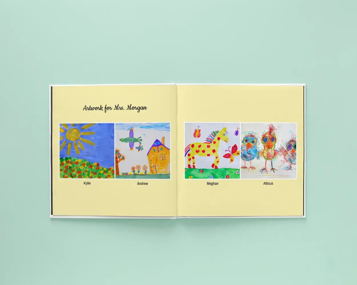 A custom photo book filled with messages, student artwork, and pictures from the school year is a heartfelt way to show appreciation