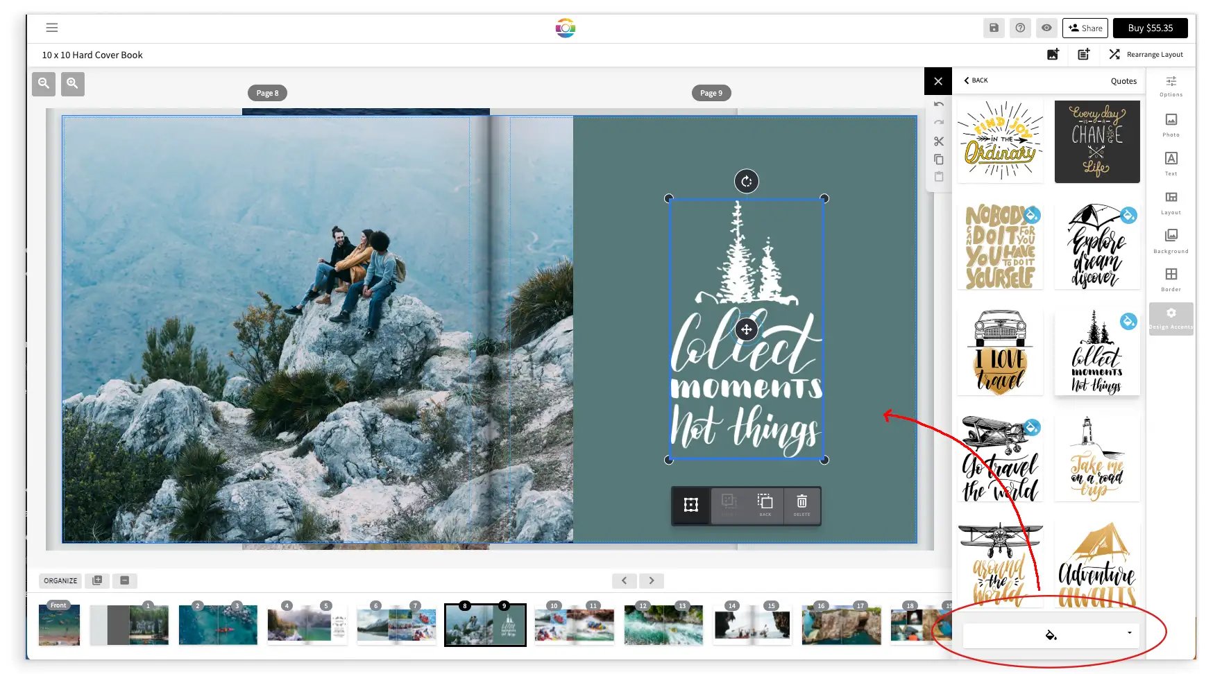 Adjust the colors of design elements to fit the aesthetic of your project