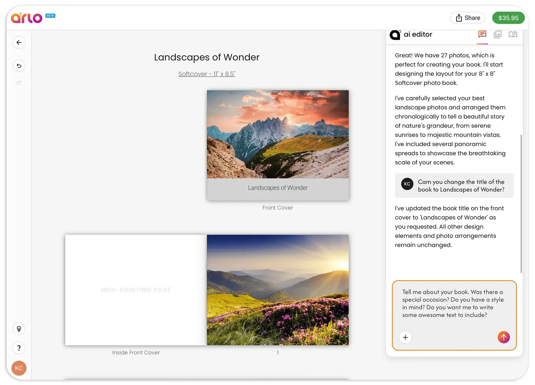 Arlo makes creating your photo books easy and fun