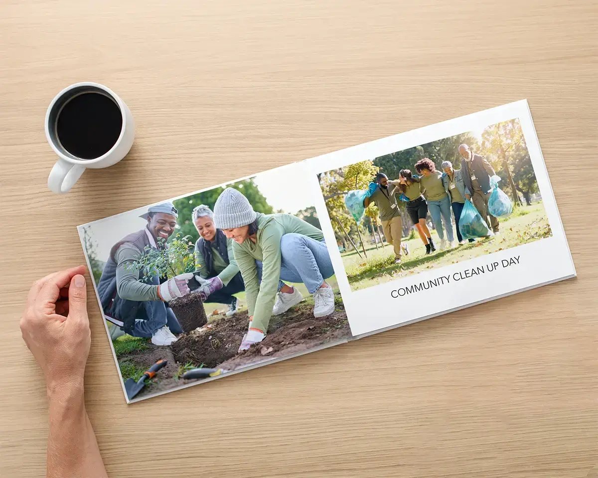 Celebrate the impact you’ve made together with a layflat photo book showcasing your community service moments