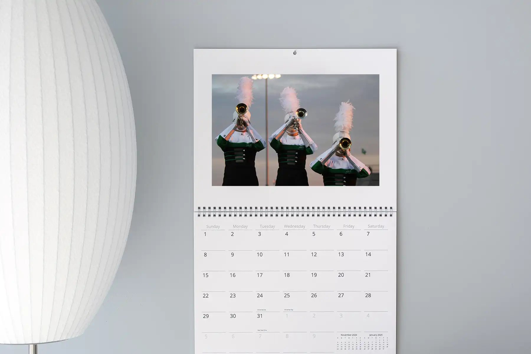 Create a custom photo calendar to highlight the school marching band
