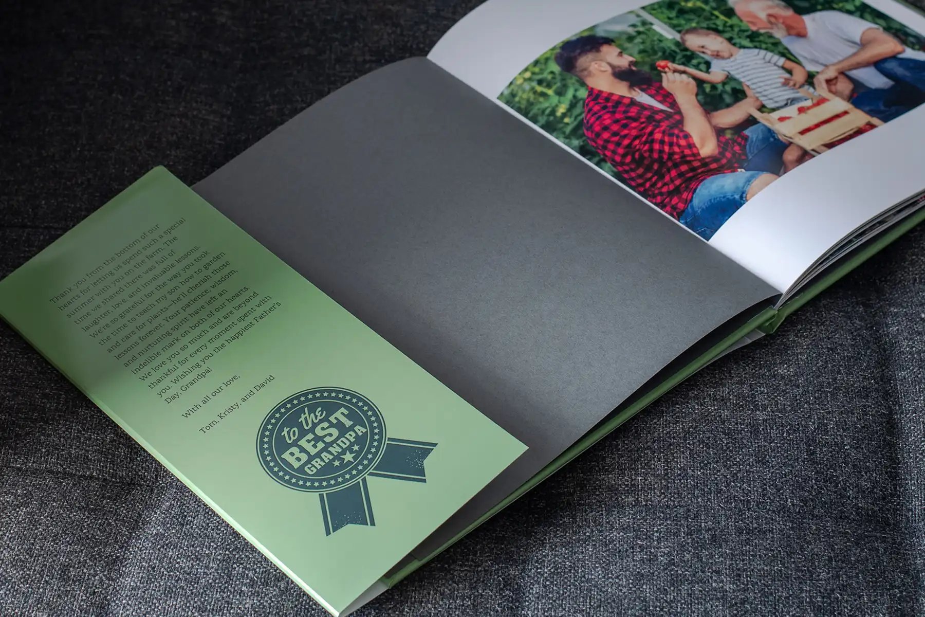 Customize the included dust jacket on your hardcover book for additional personalization