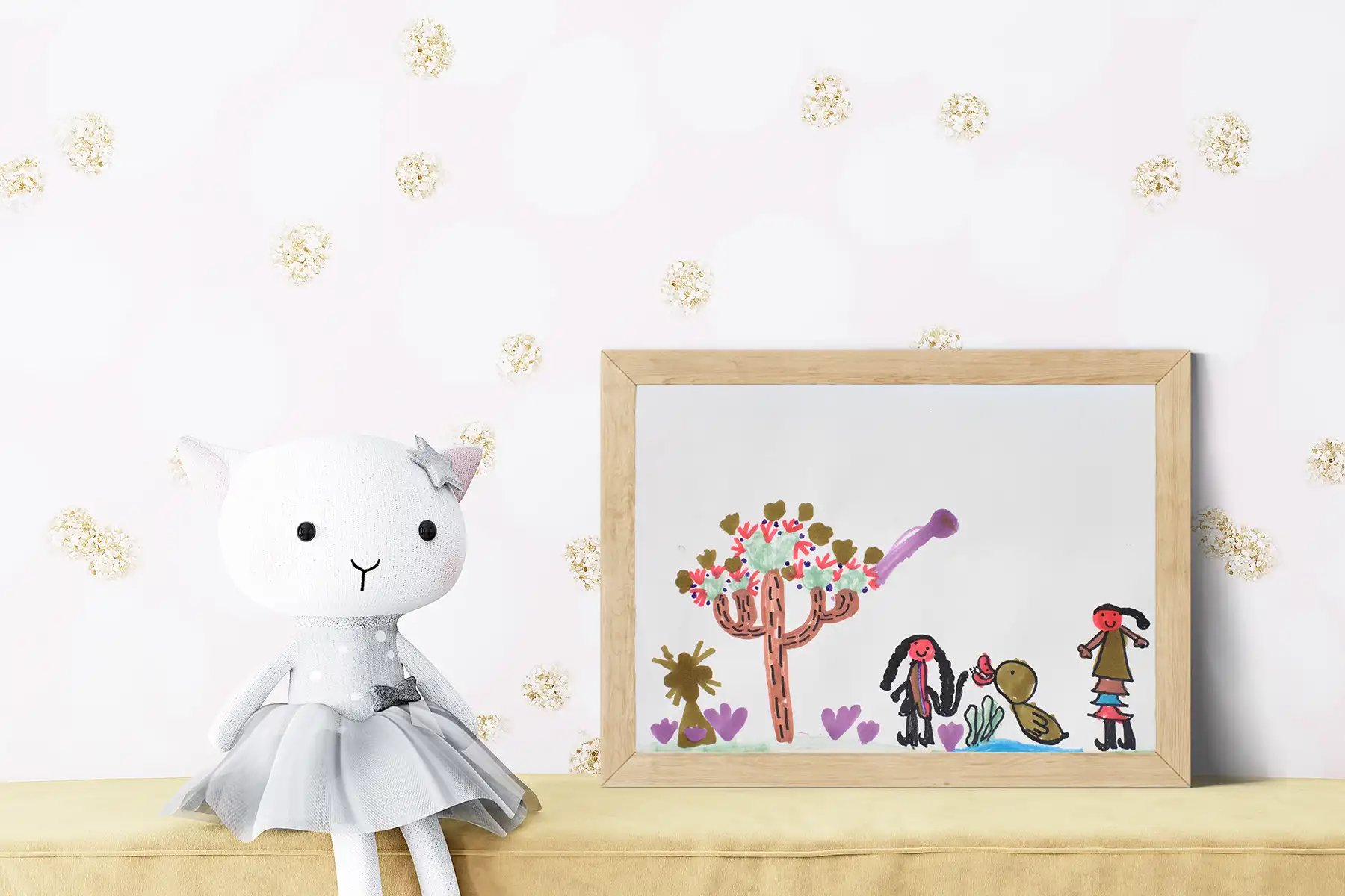 Frame your childs artwork to display it