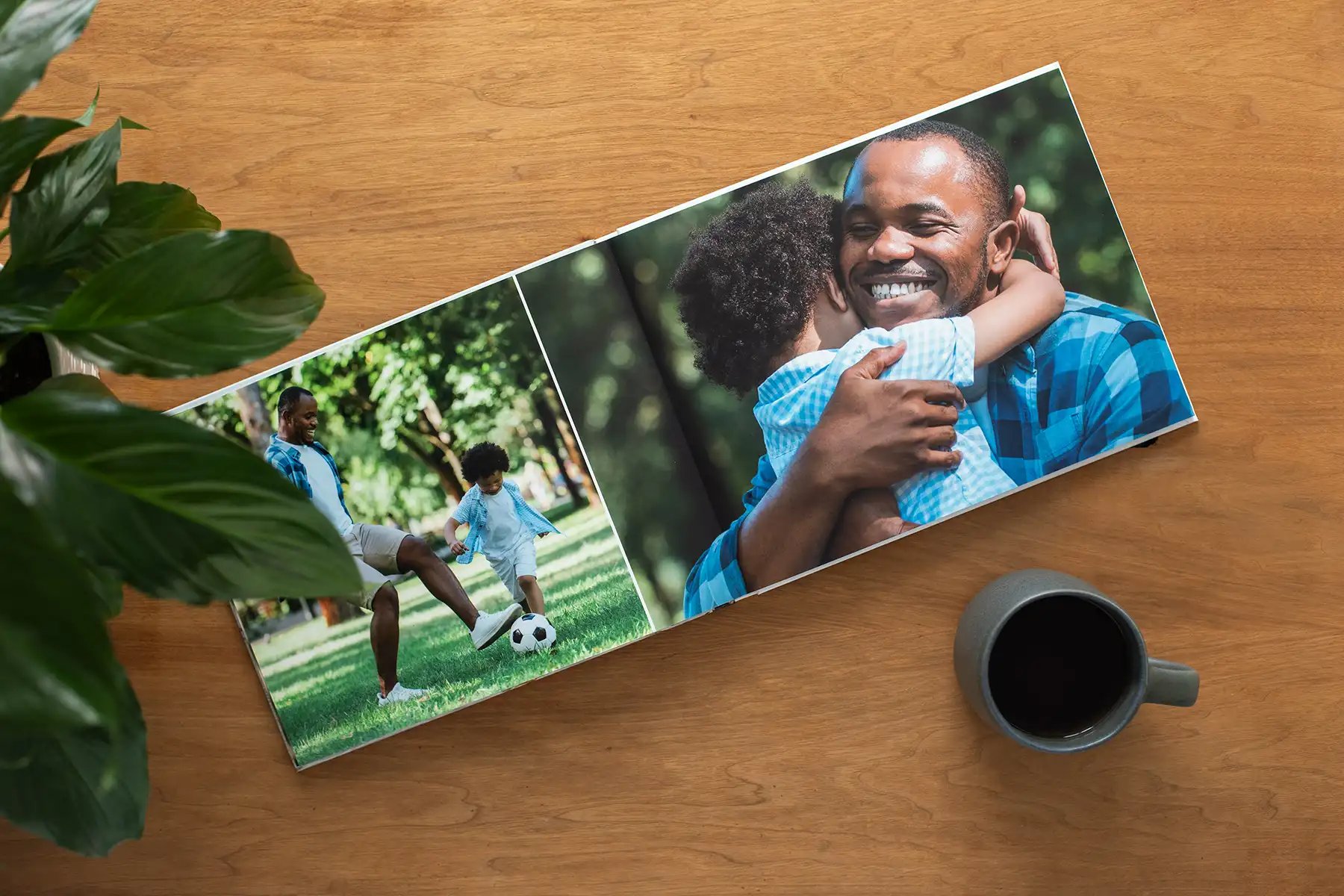 Highlight the big and small moments in a custom layflat photo book for dad