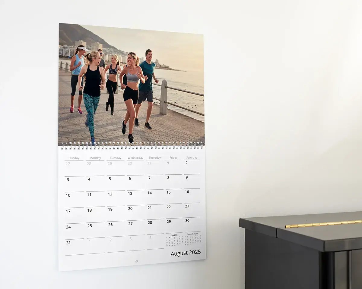 Keep your running crew close all year with a personalized calendar showcasing your favorite group memories