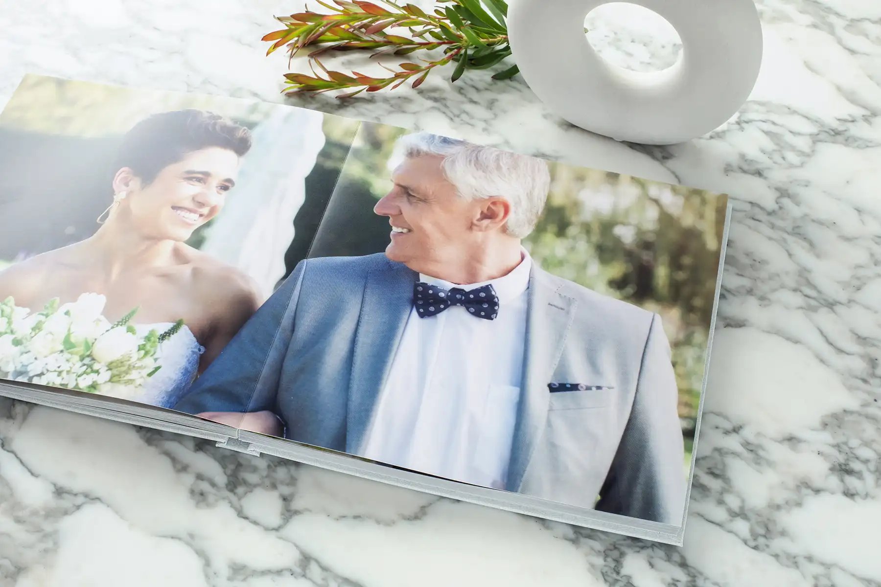 Layflat photo books from Mimeo Photos feature premium pages that lay flat when oepned