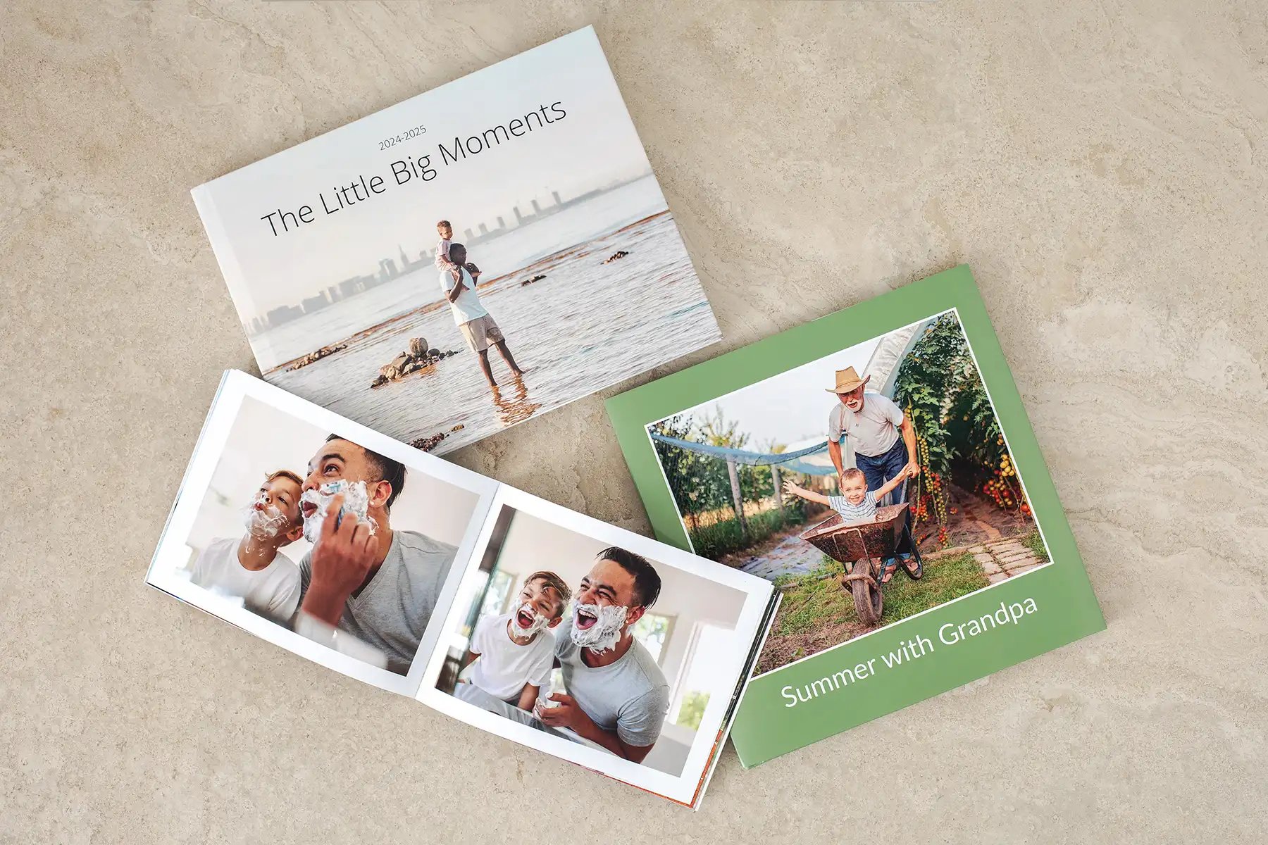 Mimeo Photos offers layflat hardcover and softcover photo books that are fully customizable