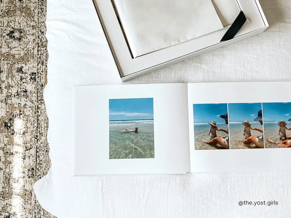 A custom layflat photobook, capturing all the fun and sun-filled moments.
