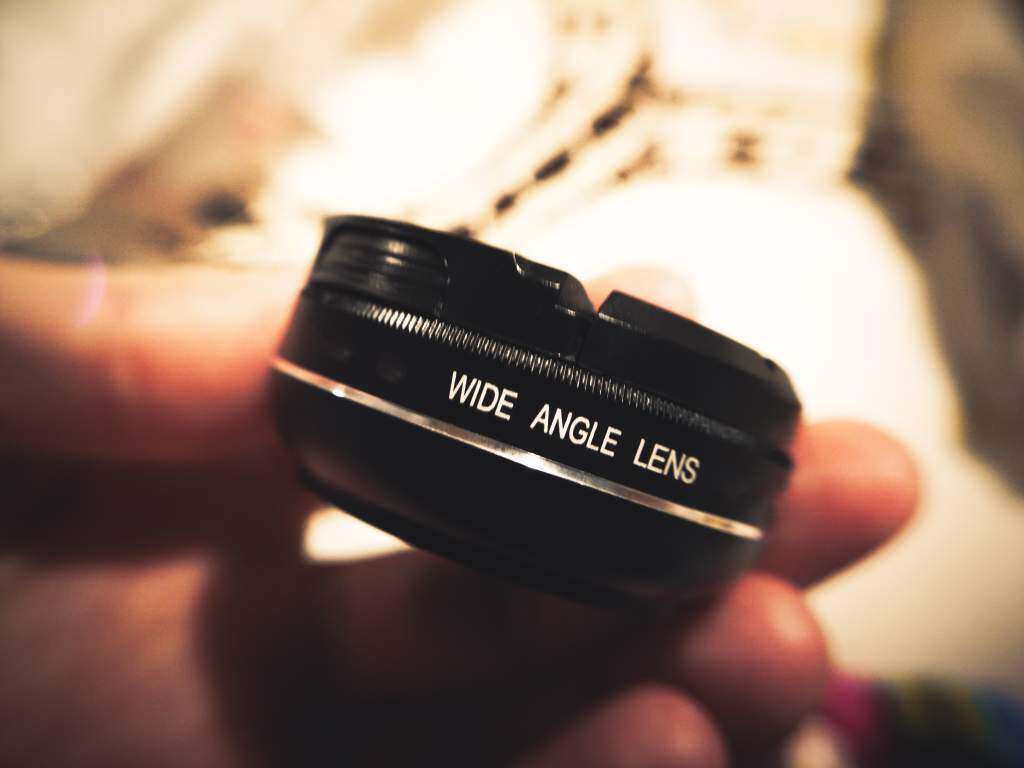 A closeup of an iPhone wide-angle lens that’s perfect for underwater photography.
