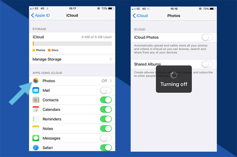 Disable - iCloud Photo Library