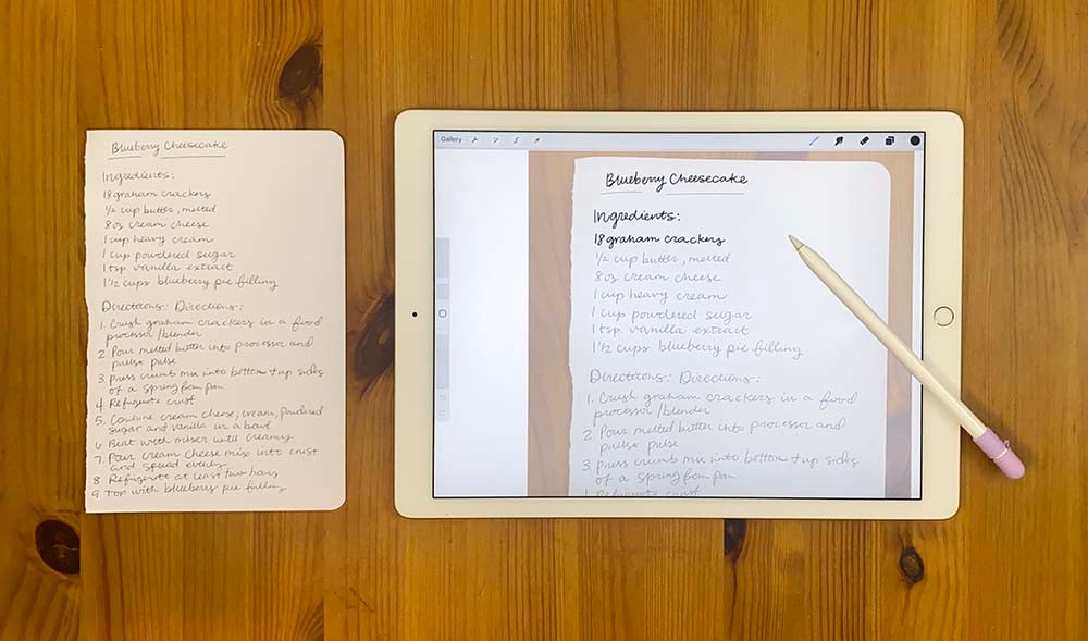 Handlettered text is easy to add to your photobooks by using an iPad Pro and Apple Pencil.