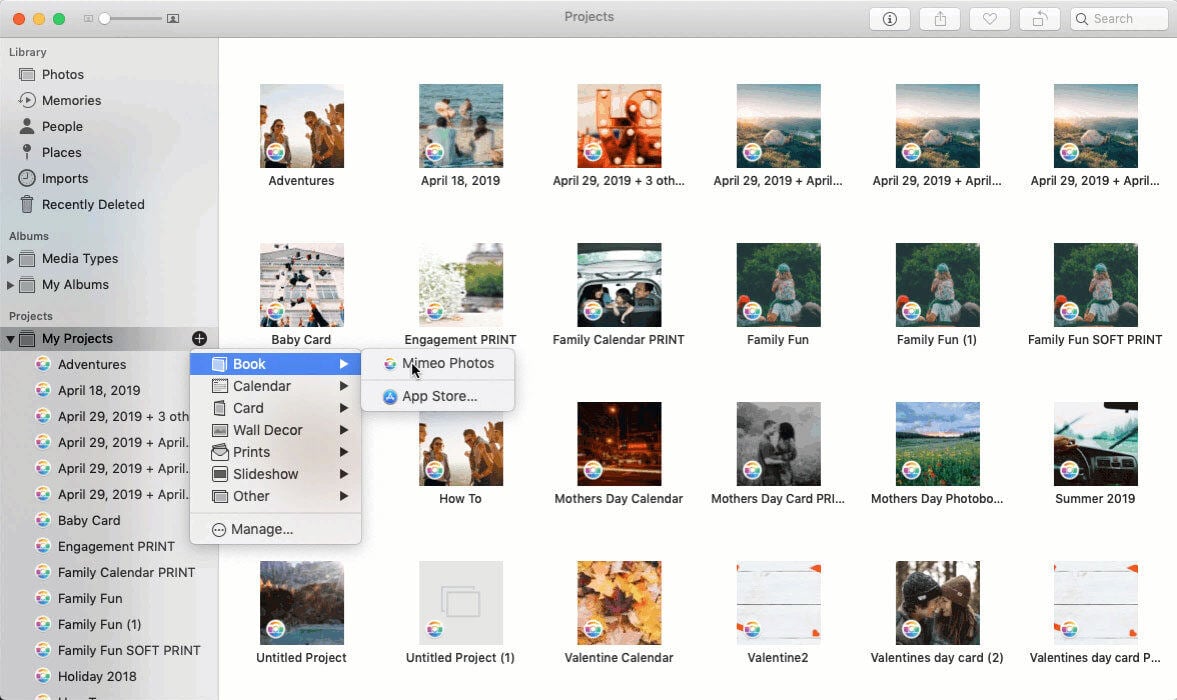 Step-by-step of how to use the Mimeo Photos macOS extension to create your own photobook.