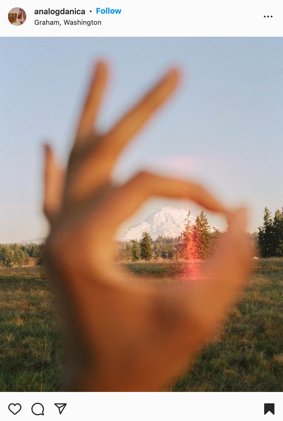 Mountain with ok sign