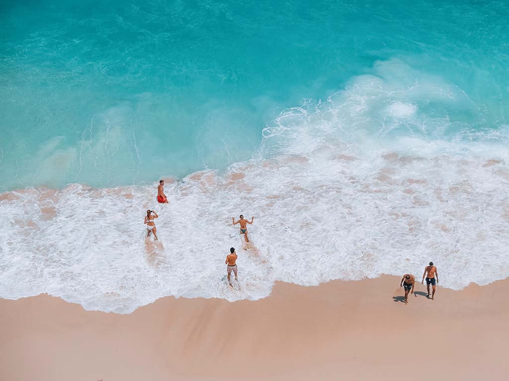 Beach in Bali with people